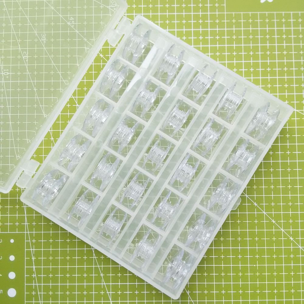YICBOR 25 Plastic Bobbins for Husqvarna Viking Sewing Machines # 4120612-45/4114401