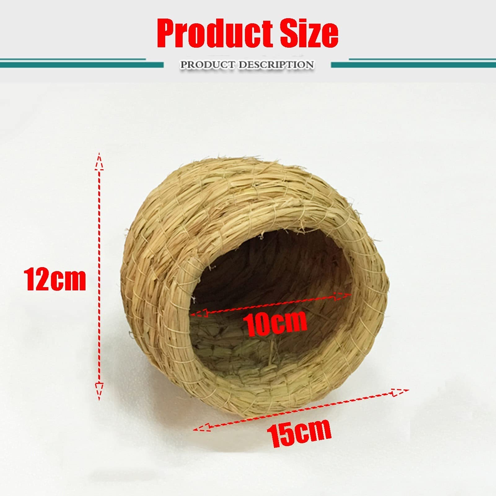 Domek dla ptaków Naturalne ptasie gniazdo tkane wyłącznie ręcznie, klatka dla ptaków 15 cm/5,9 cala, papugi, miejsce spoczynku hodowli ptaków