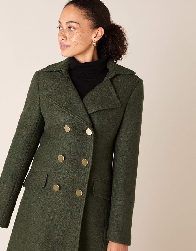 Monsoon Ladies Long Military Coat in 