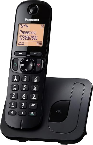Panasonic KX-TGC210 Teléfono fijo inalámbrico, LCD, Identificador de llamadas, Agenda de 50 números, Tecla de navegación, Modo ECO, Reducción de ruido, Negro - 1