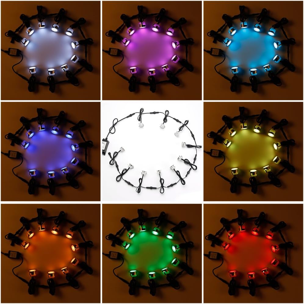 Super Brands Led Deck Lighting Kits, FVTLED 20pcs Φ1.22 WiFi Controlled Smart Low Voltage LED Step Light Waterproof Outdoor Lamps Compatible with Alexa Google Home Multicolor Changing Lights Lowest Price Led Deck Lighting Kits, FVTLED 20pcs Φ1.22 WiFi Controlled Smart Low Voltage LED Step Light Waterproof Outdoor Lamps Compatible with Alexa Google Home Multicolor Changing Lights