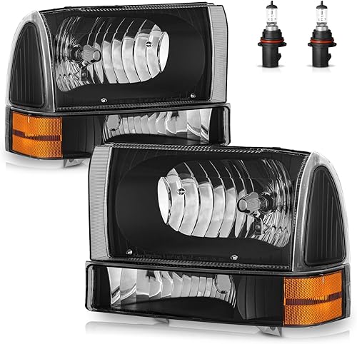 Conjunto de faros delanteros para Ford F250 F350 F450 F550 Super Duty  00 01 02 02 03 04 Ford Excursion Sets de faros delanteros con carcasa cromada