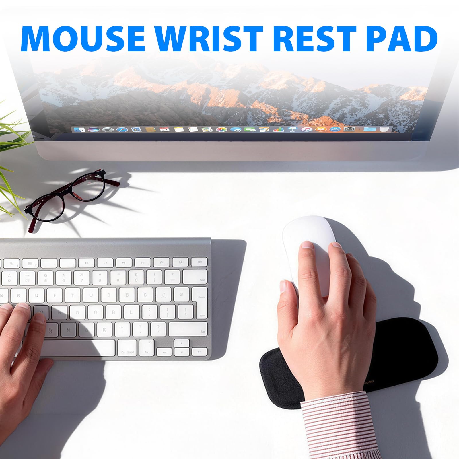 Cyberguys! Ergonomische Maus-Handgelenkauflage, Silikon-Gel-Handgelenkpolster für Maus, weiche Lycra-Oberfläche, Handgelenkstütze, Mauspad, rutschfeste PU-Basis, bequeme Gel-Handgelenkstütze für