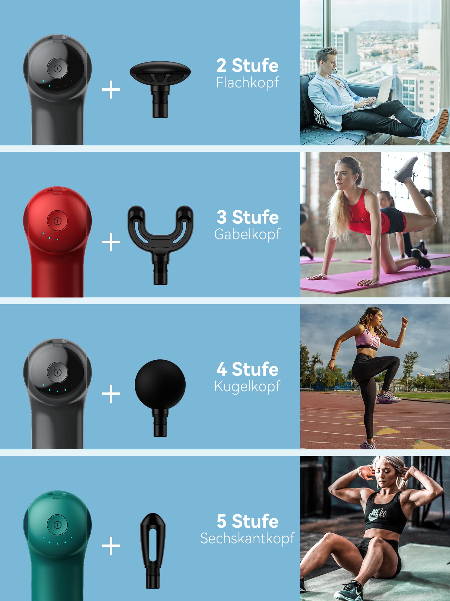 HEYCHY Mini-Massagepistole, Perkussions-Tiefengewebsmassagegerät, Reise-Massagepistole, Kompaktes Sportmassagegerät, Tragbares Handmassagegerät für Büro, Zuhause und Sportler