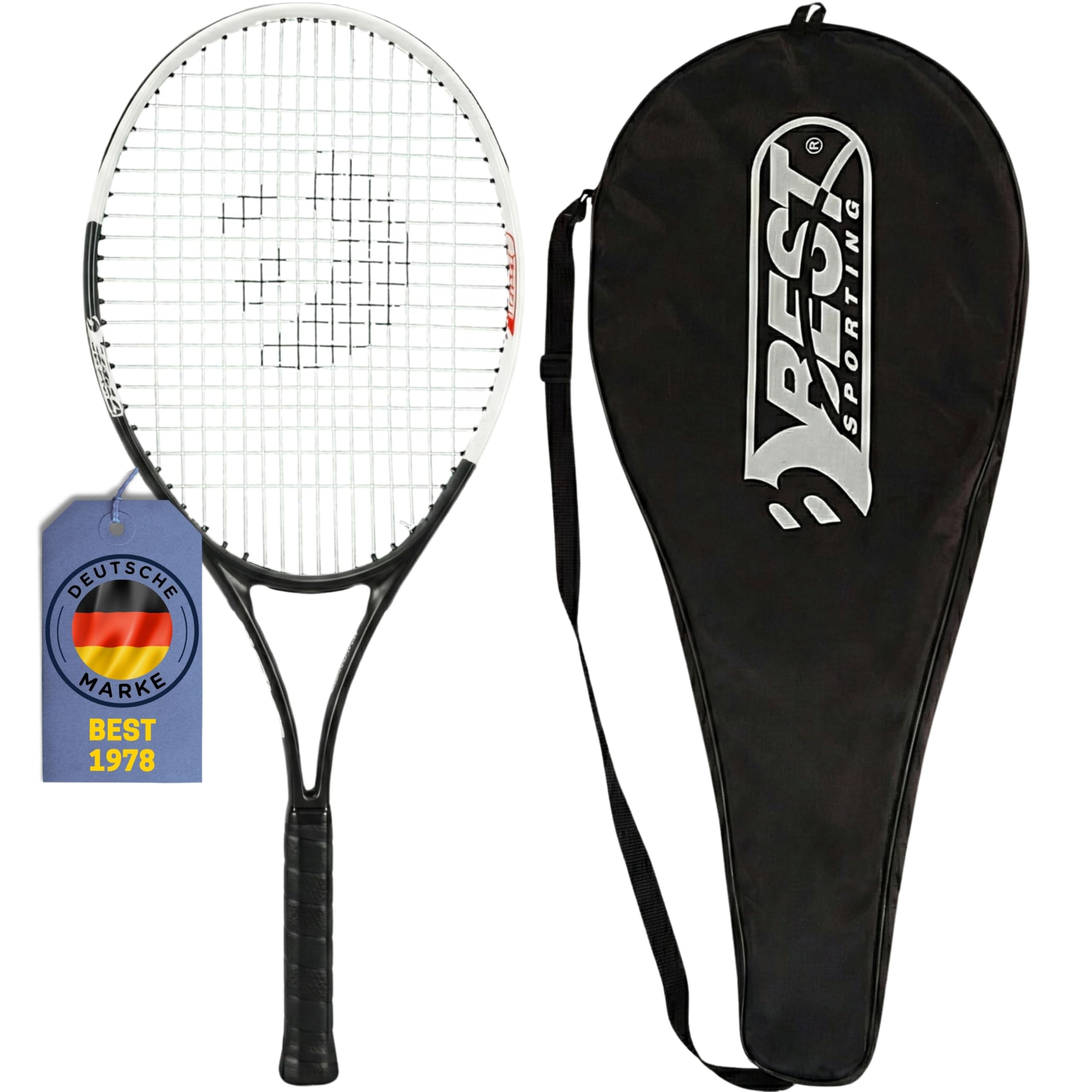 Best Sporting - Racchetta da tennis per principianti XT-Power, 250 g, spessore impugnatura L3, leggera racchetta da tennis in alluminio, ideale per bambini, ragazzi e adulti, inclusa custodia