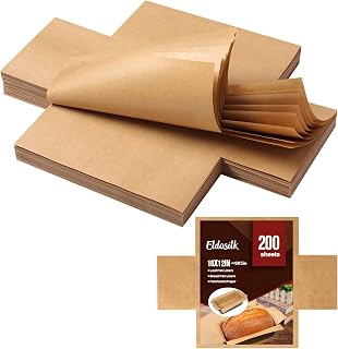 200 Pcs Unbleached Parchment Paper Loaf Pan Liner - Precut 9''x5'' Non-Stick, Fits 8.5''x4.5''/10''x5'' Loaf Pans, Heat-Resistant 430°F BPA-Free Food-Safe for Bread Baking (No Trimming)