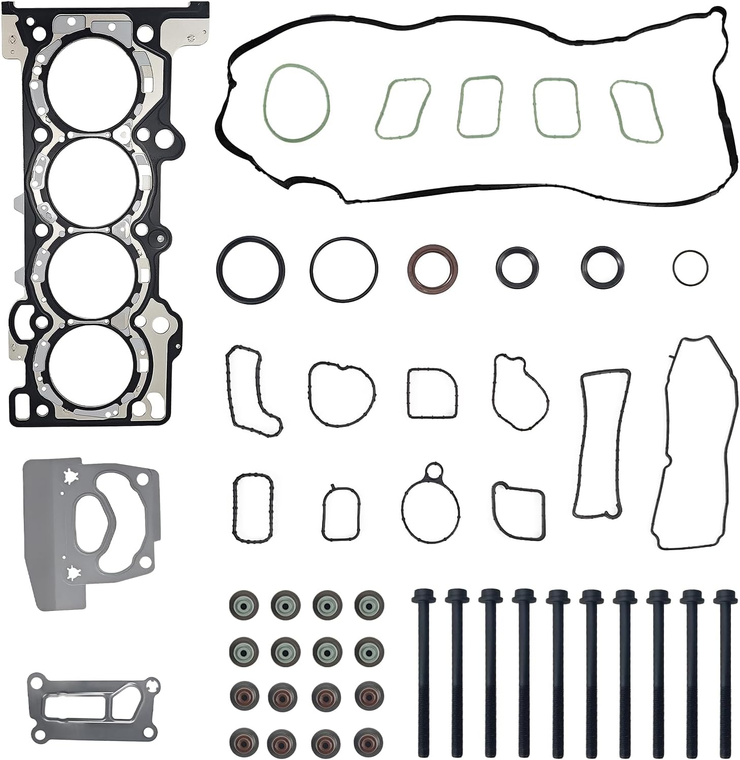 HGS4534 MLS Full Cylinder Head Gasket Set with Bolts for Ford Edge 2015-2018 Escape 2017-2019 Fusion 2017-2020 Lincoln MKC MKZ 2017-20120, for 2.0 Gas DI Turbo vin 9 DOHC FB5Z6079A