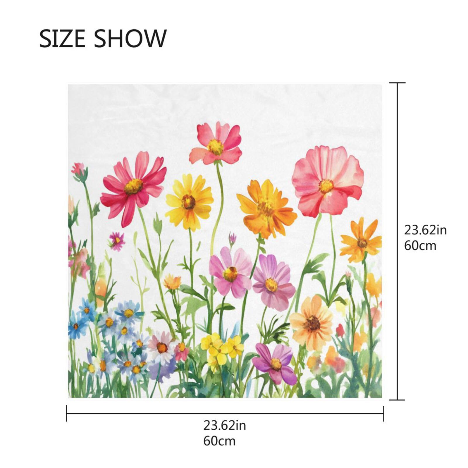 BOESI Watercolor Colorful Wildflower Pattern Women's Headband, 23.62