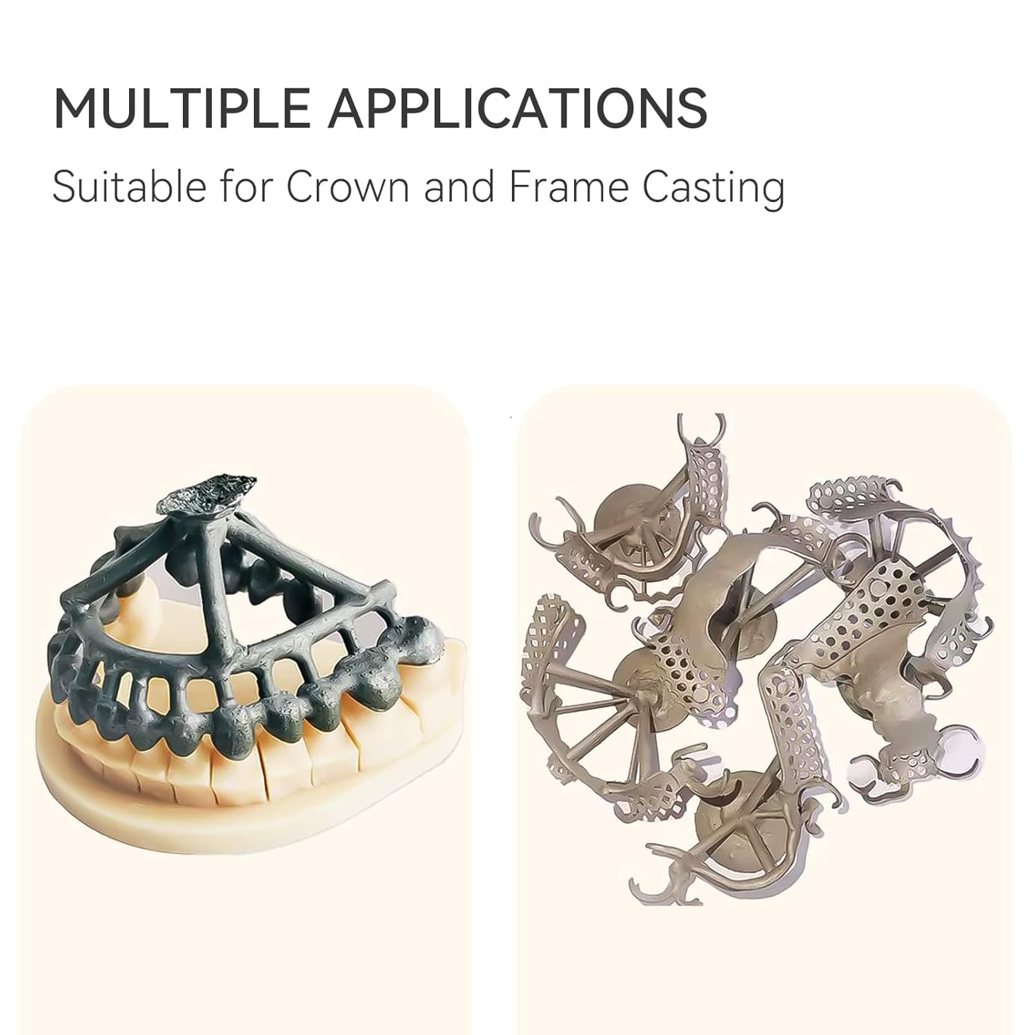 Dental Castable Resin UV Photopolymer Resin 405nm Ultra Low Shrinkage, Easy Casting for Dental implant Restoration Frame & Crown 500G