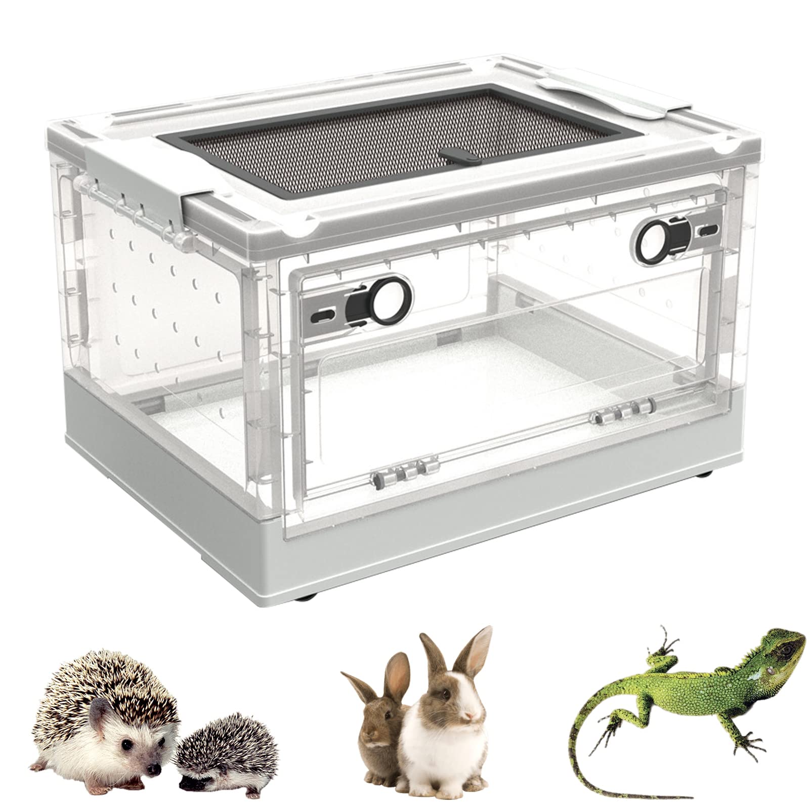 Terrarium en verre pour reptile, récipient sûr et transparent, pour habitat de reptile avec porte coulissante supérieure, cage de protection pour habitat de 15119 pouces