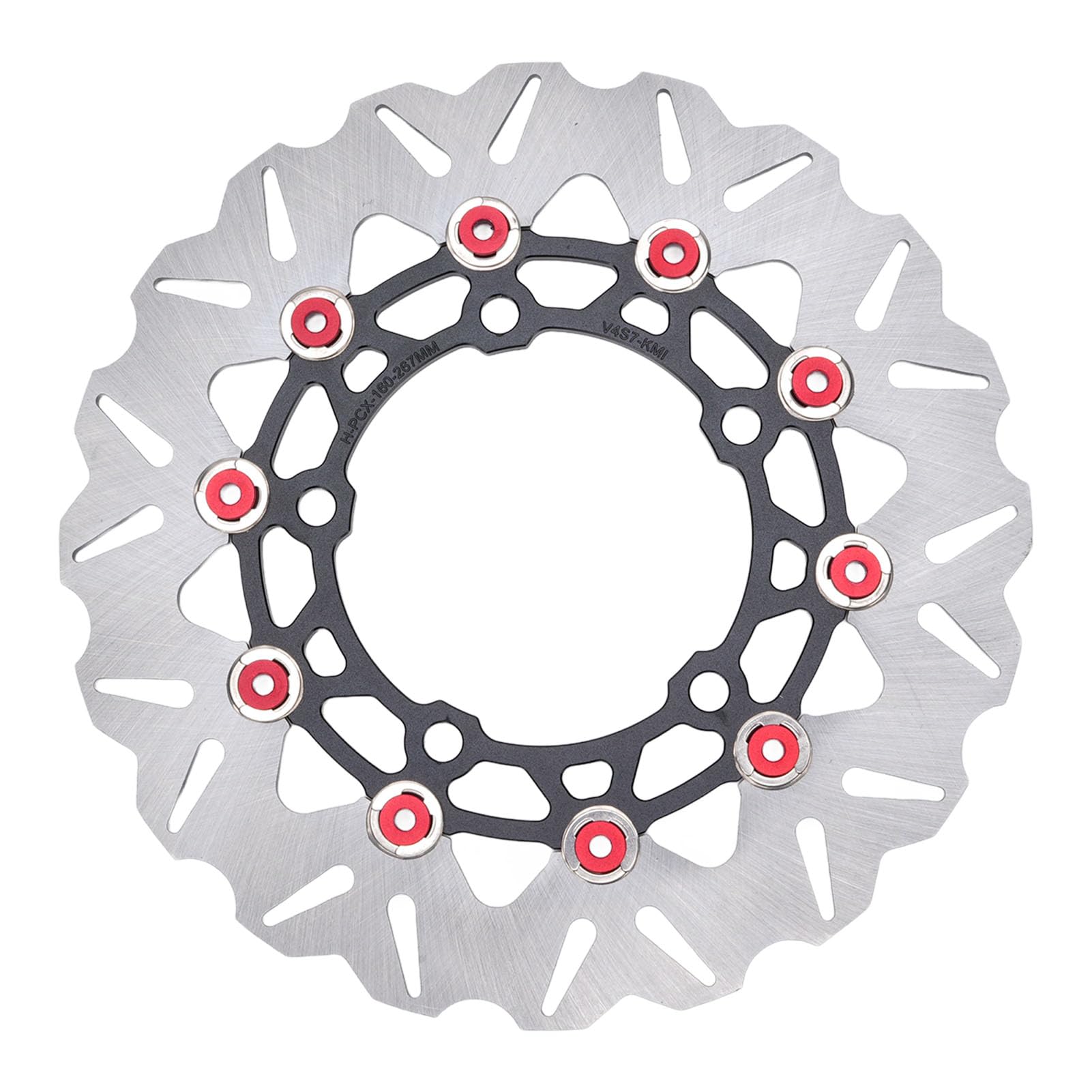 POENVFPO Rotore Disco Freno Ruota Anteriore da 300 Mm, Rotore Freno a Disco Anteriore in Acciaio Inossidabile con in Alluminio CNC, Design con Scanalatura Flottante, Dissipazione del Calore, per