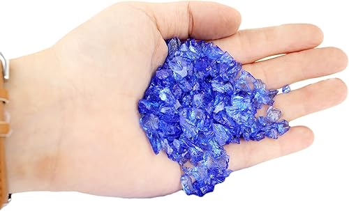 Miniatura 4 de Syedra - Vidrio triturado para manualidades, piezas de vidrio roto, bar, decoración de jardín, 0.15 a 0.236 pulgadas, tarro de 1.5 libras (azul