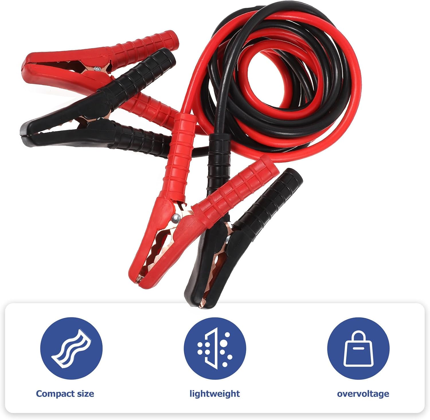 Ipetboom Heavy Duty Car Emergency Jumper Cables 2.8m 1000a Pure Copper Battery Booster Wire with Fully Covered Clamps for SUV and Compact Cars