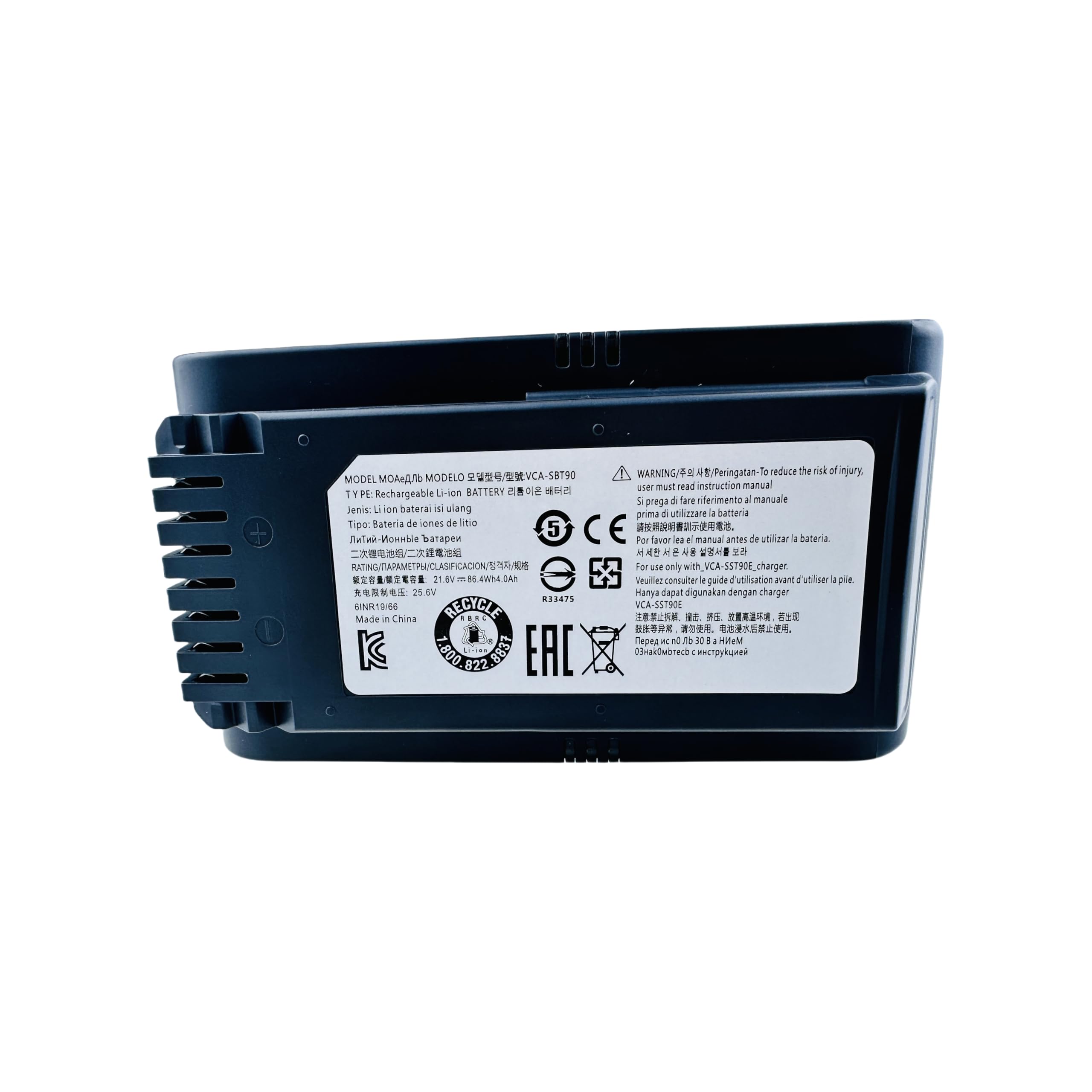 Batterie de Rechange pour aspirateurs sans Fil Samsung Jet 75 et Jet 90 | Compatible avec 75 Pet, VCA-SBT90/XAA 21,6V 4Ah