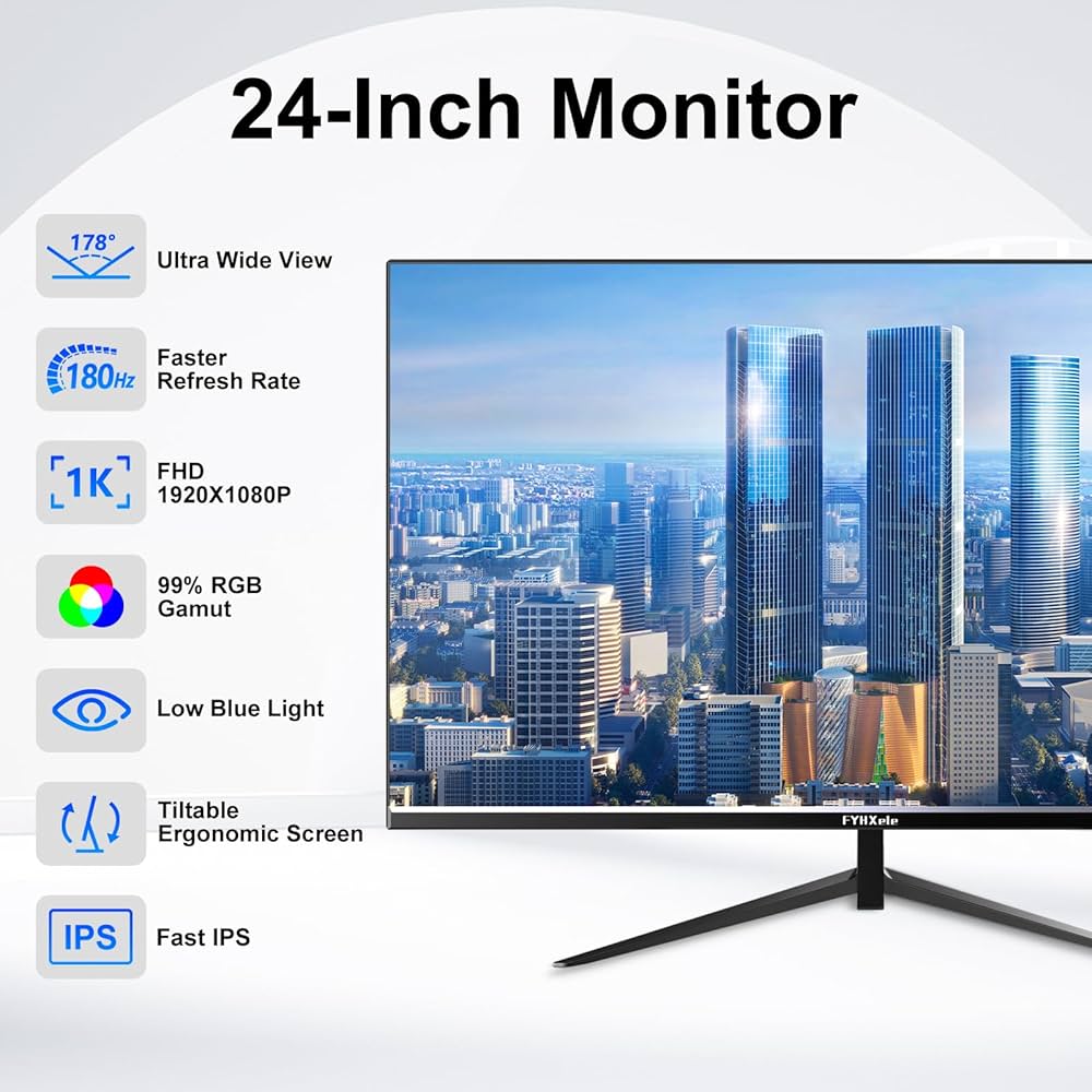 FYHXele 23.8インチ LEDモニター Amazon.co.jp: FYHXele モニター 23.8インチ 1080P 180Hz