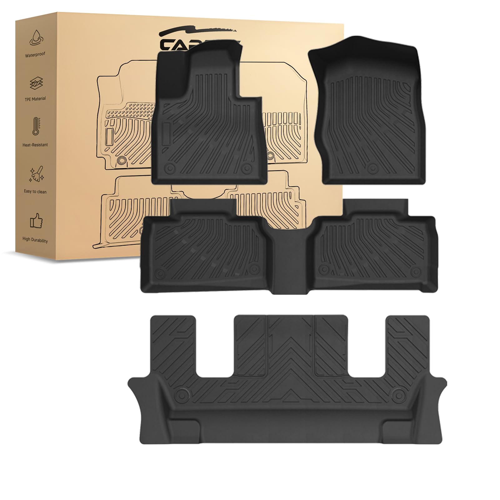Floor Mats Fit for Ford Explorer 2020-2024 2025 2026 (Only Fit 6-Seat, Captain Chairs), All Weather Floor Mats for Explorer Accessories Car Floor mat Waterproof