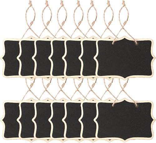 AUSTOR 14 letreros de pizarra para colgar pizarras rectangulares de doble cara, pizarras de mensajes para bodas, manualidades para niños