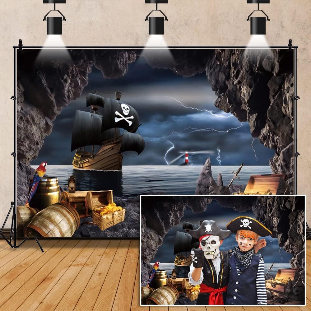 Piratenschiff-Fotohintergrund Von Caaerttply - 3x2,4 M, Vinyl, Für Mottopartys, Fotostudio Oder Videoaufnahmen