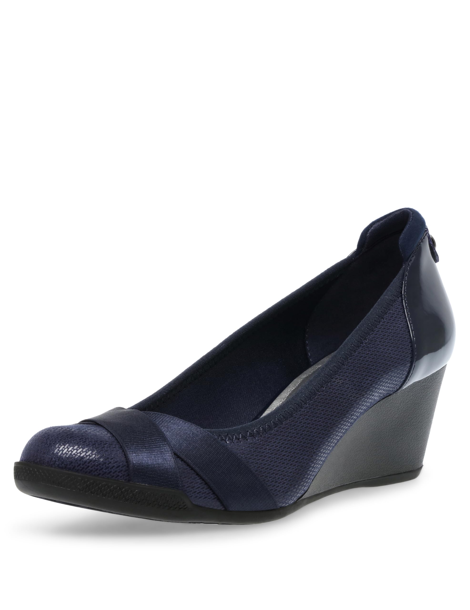 Anne Klein Women's Timeout Wedge Heel Pump, Navy, 8 UK