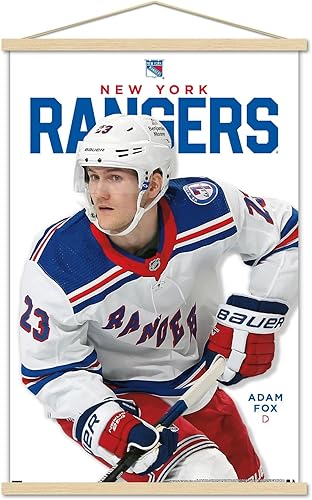 Trends International NHL New York Rangers - Póster de pared de la serie 23 de Adam Fox con marco magnético