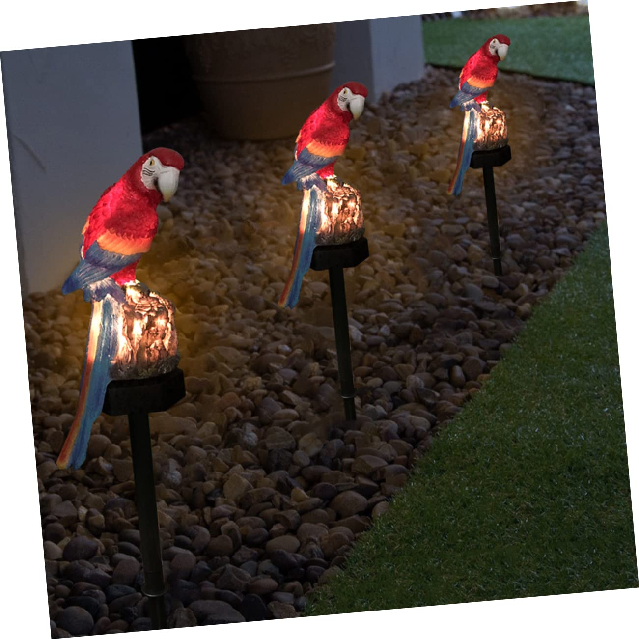 GALPADA Parrot Tall Solar Lights Waterproof Outdoor Solar Lamp Easy Installation No Wiring Needed for Garden Yard Park