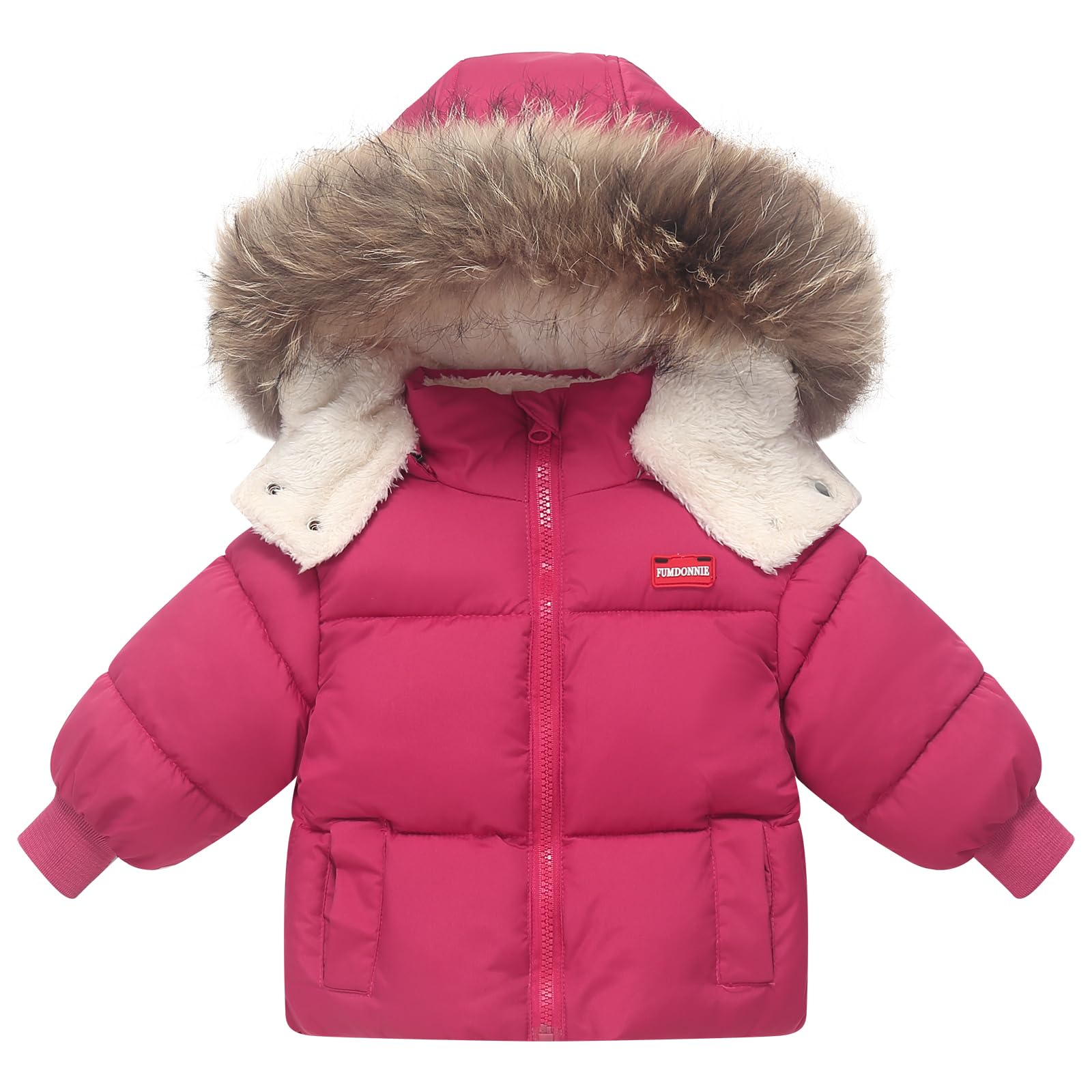 Fumdonnie Toddler Winter Coat Baby Puffer Jacket Hoodie Snow Boy Thick Outerwear Clothes