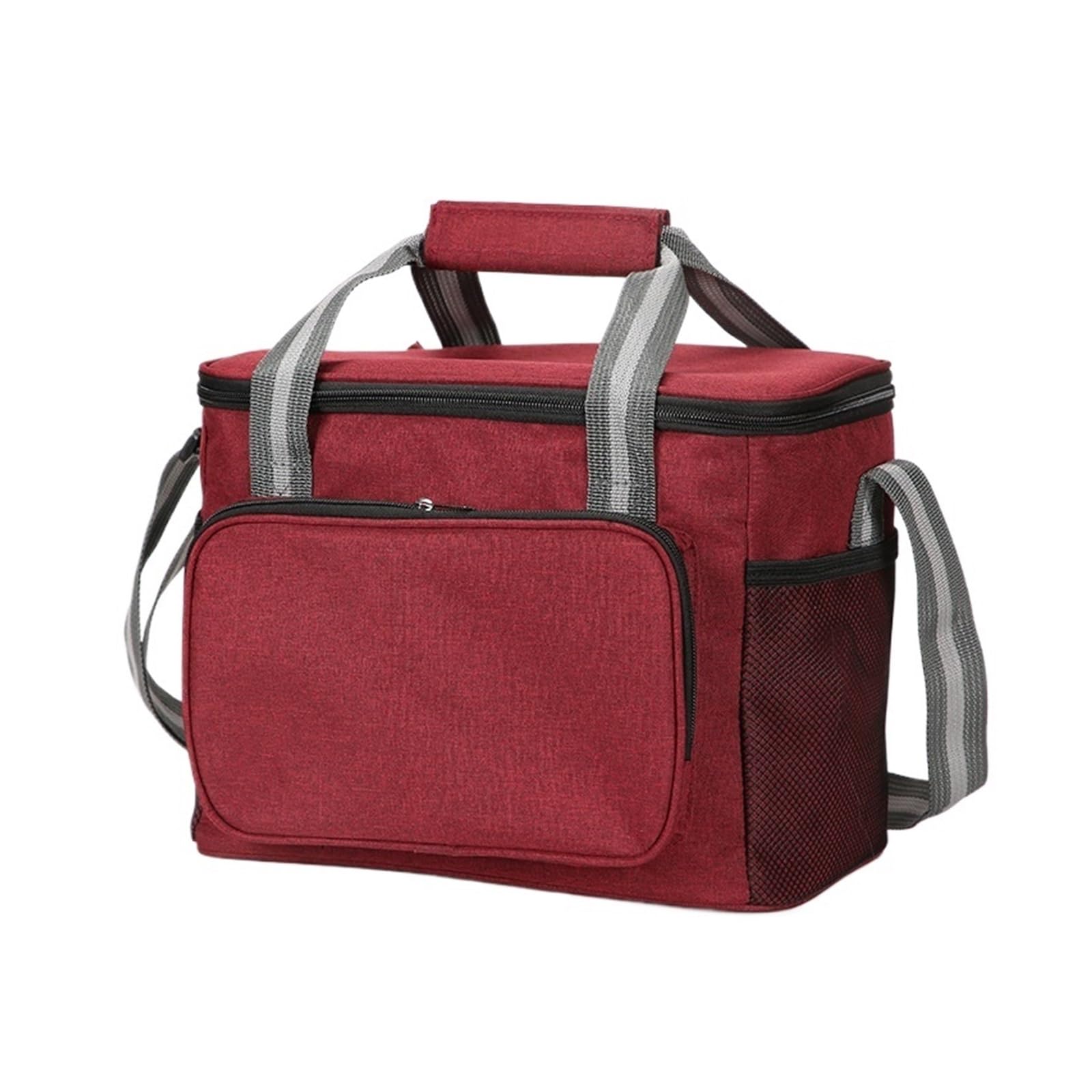 Genérico Bolsa de almuerzo portátil con aislamiento grande, 15L, negra, impermeable, a prueba fugas, gruesa, mano, for llevar al hombro, pícnic aire libre(Red)