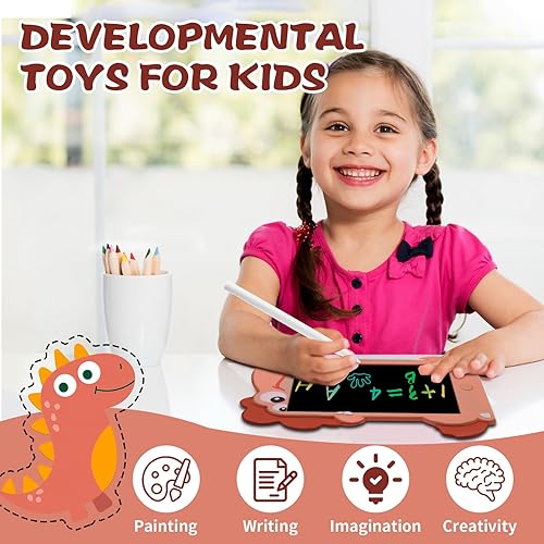 Miniatura 2 de ACAMMZAR Tableta de escritura LCD, tablero de dibujo colorido de 8.5 pulgadas, tablero de dibujo de dinosaurios, regalos de cumpleaños de Navidad