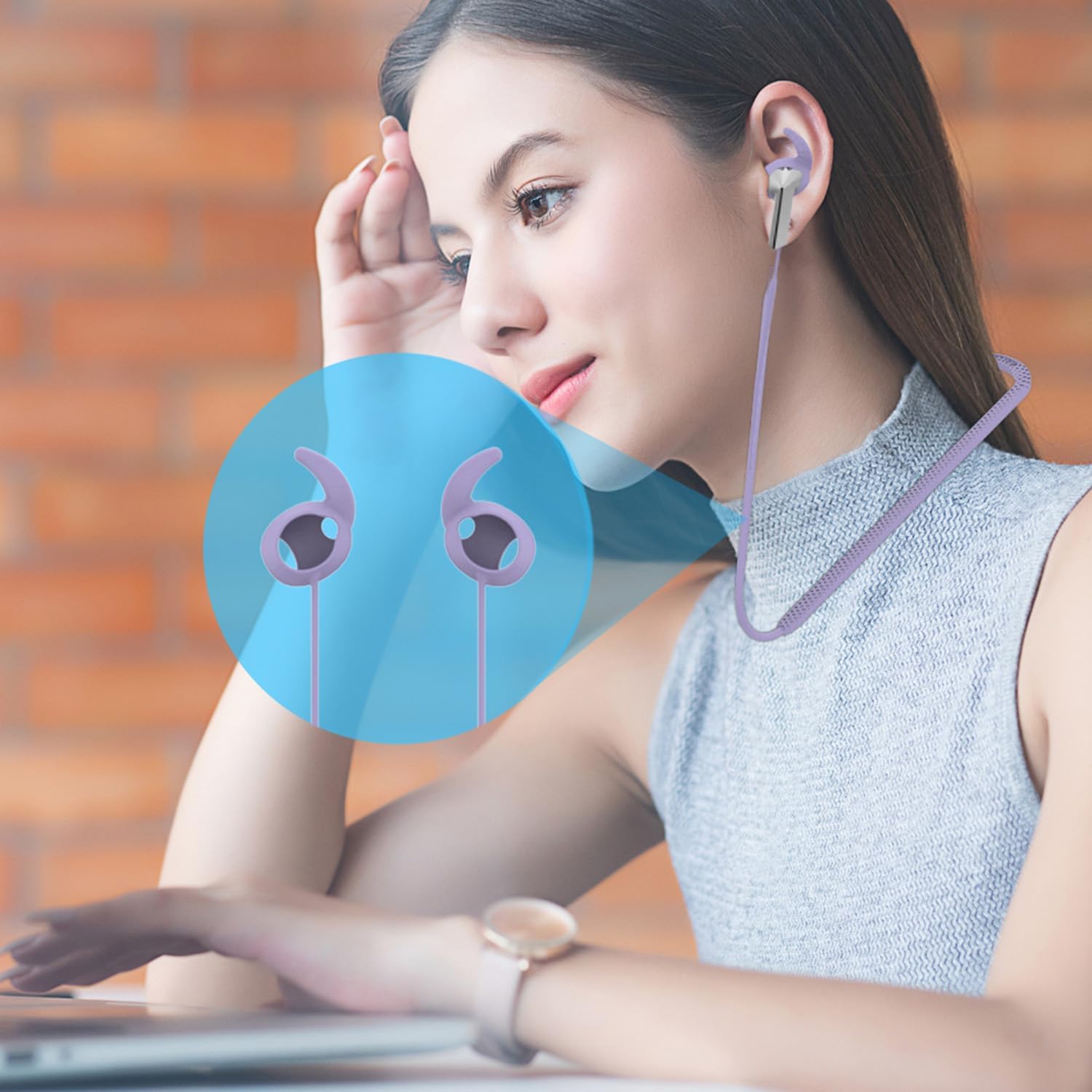 2 Packs Anti-Lost Strap for Galaxy Buds 3 Pro, Sports Soft Silicone Lanyard Accessories Compatible with Samsung Galaxy Buds 3 Pro Earbuds Secure Neck Rope (Black) - Image 5