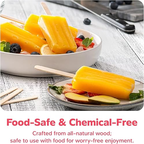 Miniatura 4 de GUSTO 1000 unidades Palitos de madera multiusos de 4.5 pulgadas para manualidades, hielo, helado, depilación y depresor de lengua (paquete