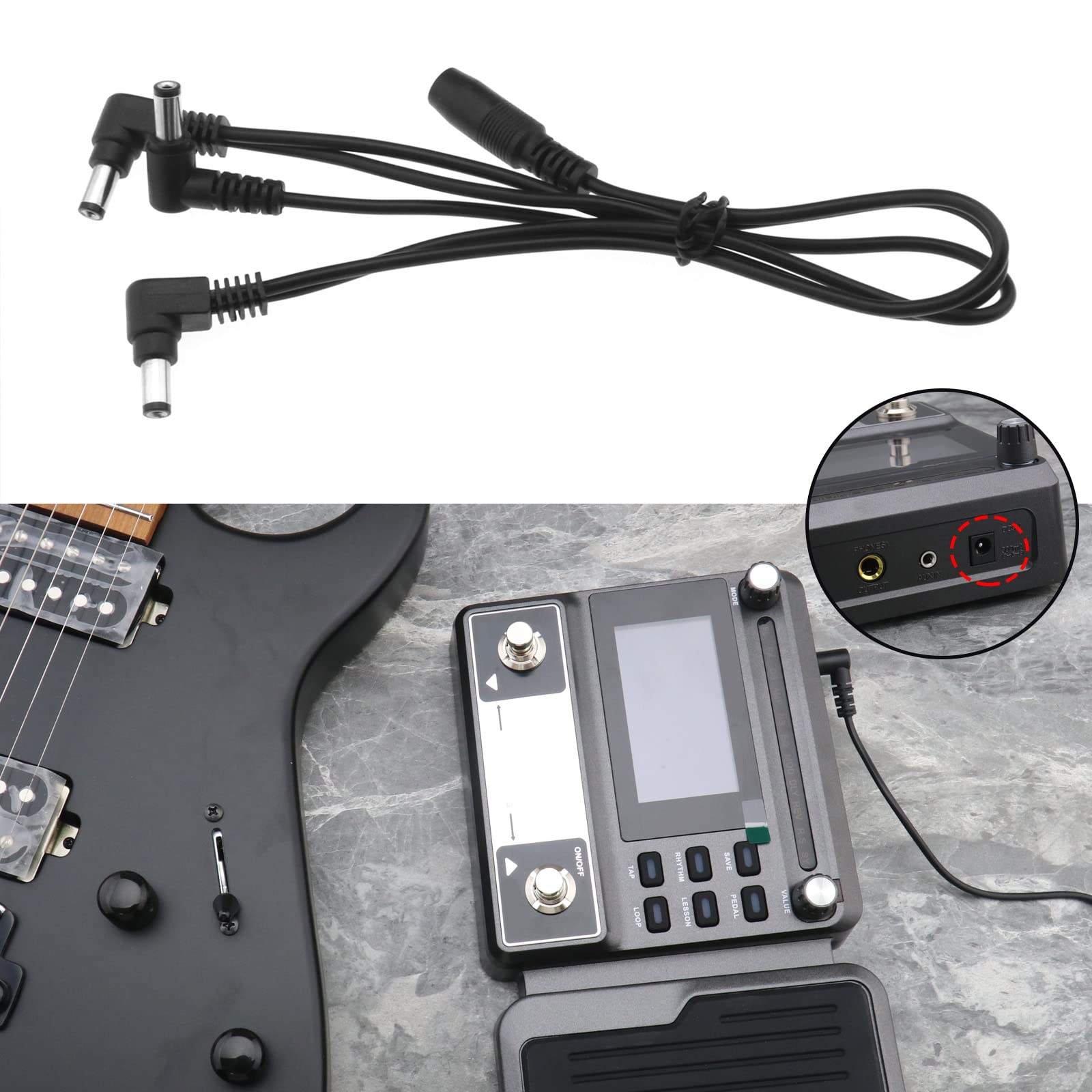 Alimentatore Per Pedali Effetti Chitarra 9V 1.5A - Cavo A Margherita 5 Vie, Negativo Centrale - Compatibile Boss, Roland - Foto 2