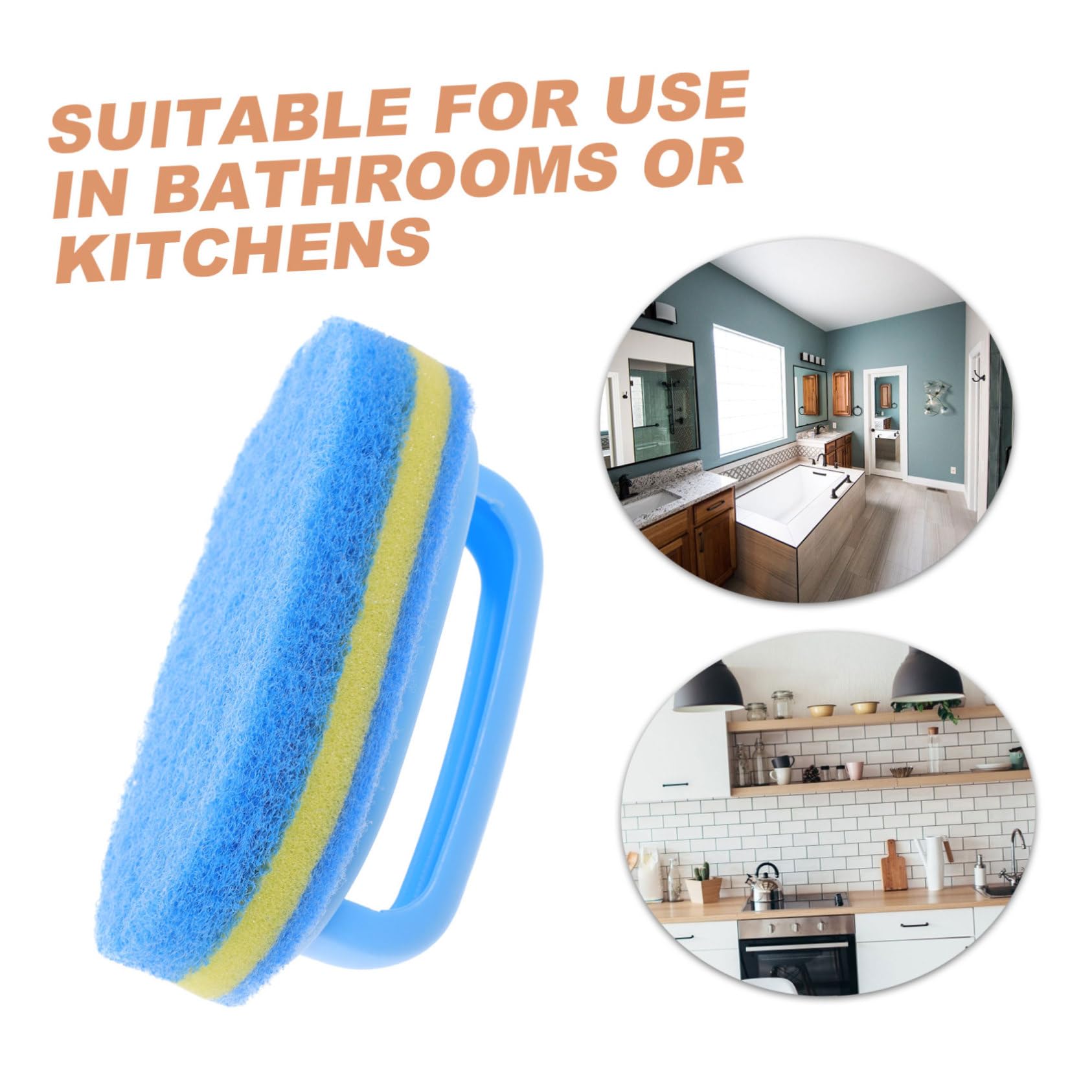 PACKOVE 5 Series Cepillo De Esponja Largo Ducha para Azul Bañera Hundir Limpieza De Fregar Depuradores Teja Baño Limpiador Pincel Baldosas Depuración Blue PD 2 Piezas X 5