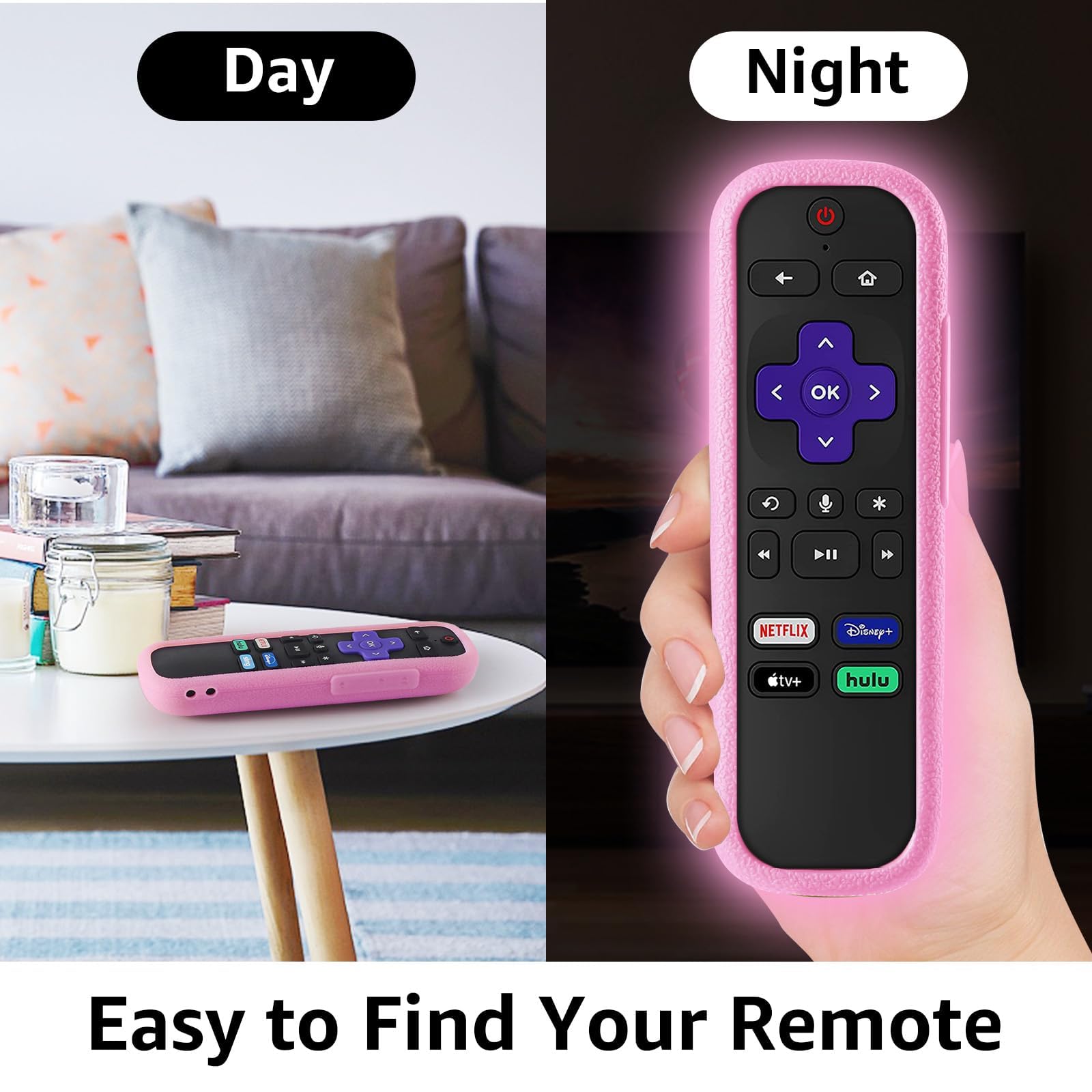 Silikon-Schutzhülle Für Roku-Fernbedienung – 3er Set, Leuchtet Im Dunkeln, Passend Für Streaming Stick/Express (blau/grün/pink)