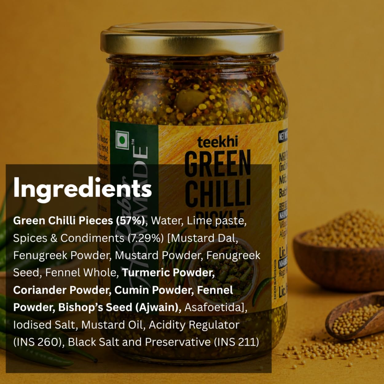 Dabur Hommade Green Chilli Pickle , 400 Gm 3