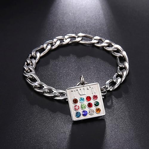 Miniatura 2 de EUEAVAN Pulsera con dije de inscripción hebrea de 12 tribus con inscripción hebrea, inscripciones hebreas, ephod, piedras de nacimiento judío, sumo