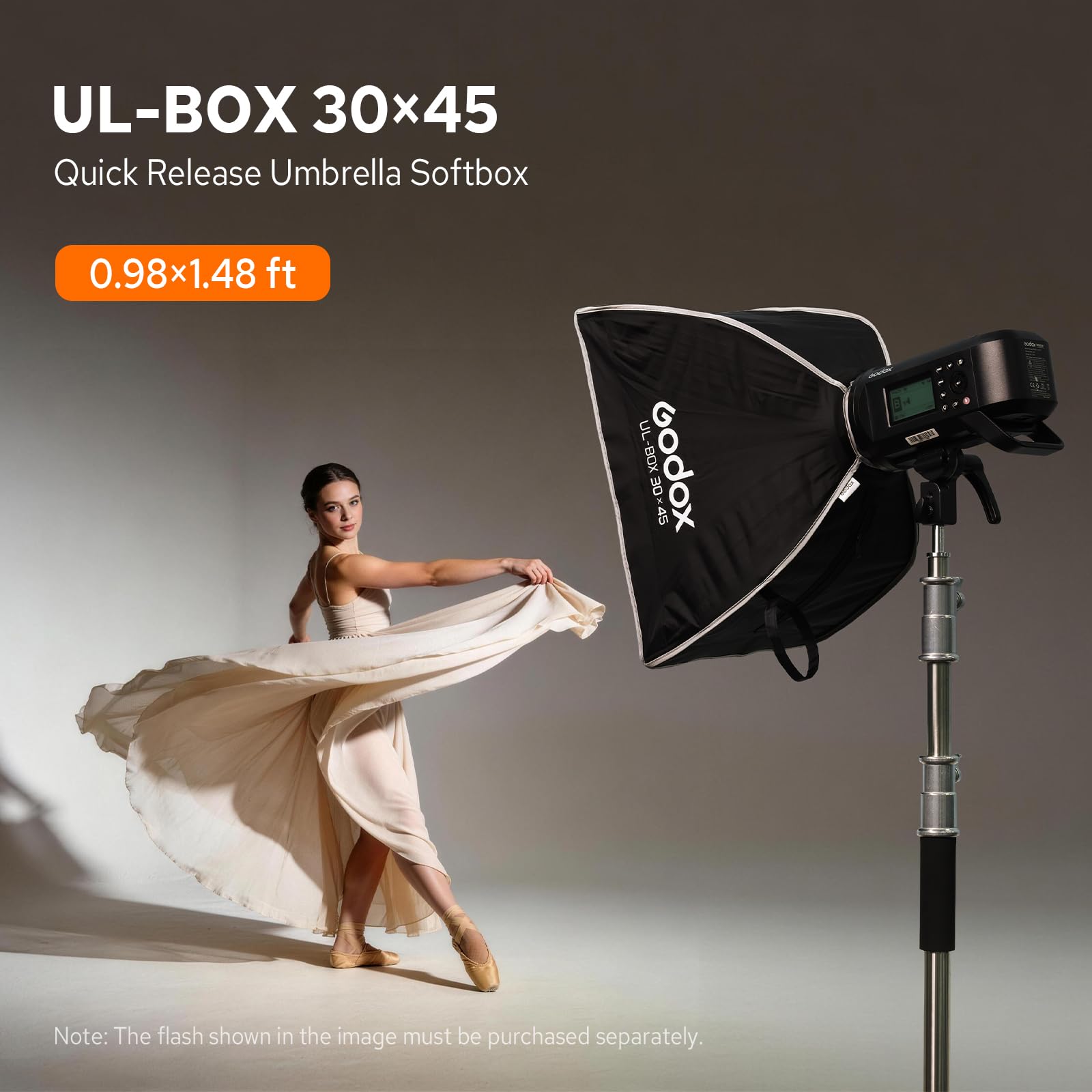 Godox UL-Box 30x45 centimetri / 12x18 pollici Ombrello Softbox a rilascio rapido - Softbox rettangolare compatto con diffusori e configurazione rapida, compatibile con il supporto Bowens