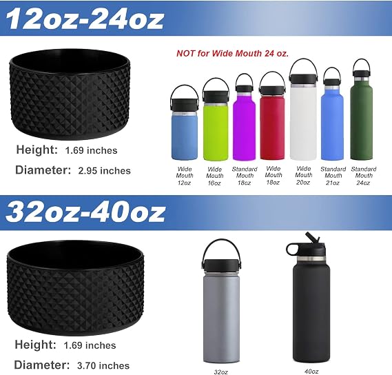 Straw Lid and Silicone boot for Hydro Flask Wide Mouth Water Bottle 32 oz 40 oz
