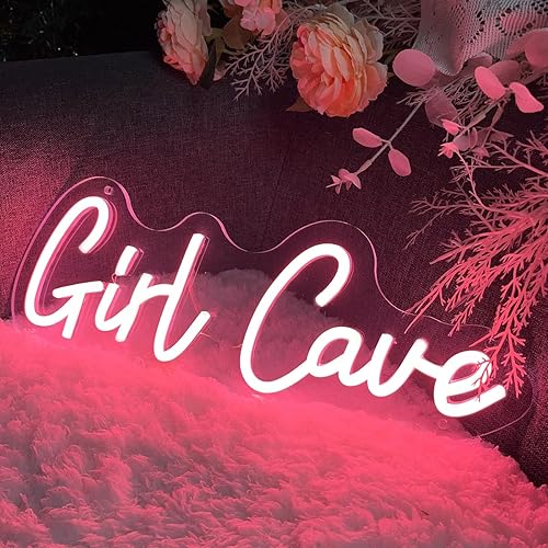 Miniatura 6 de Letrero de neón con diseño de cueva de niña para decoración de pared, letrero iluminado para interiores, dormitorio, decoración del hogar, letreros
