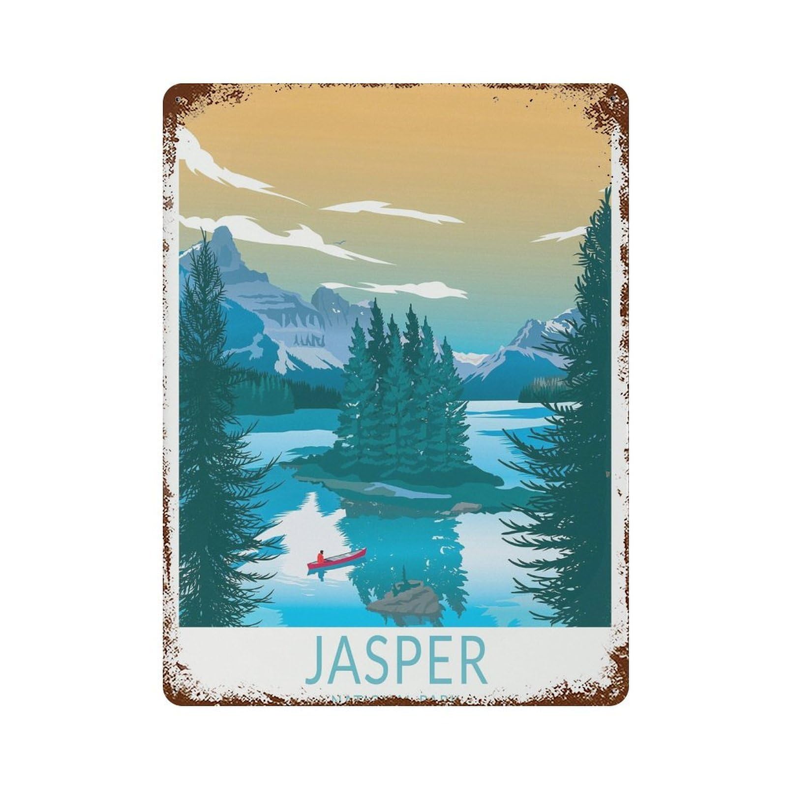xiaoxiaoshen Jasper National Park Travel Canada Parks Postcard, Personalized (2) Wall Decor Art Metal Tin Poster Modern Home Decor Art Home Bar Shop Decorations Vintage Sign 40x30cm