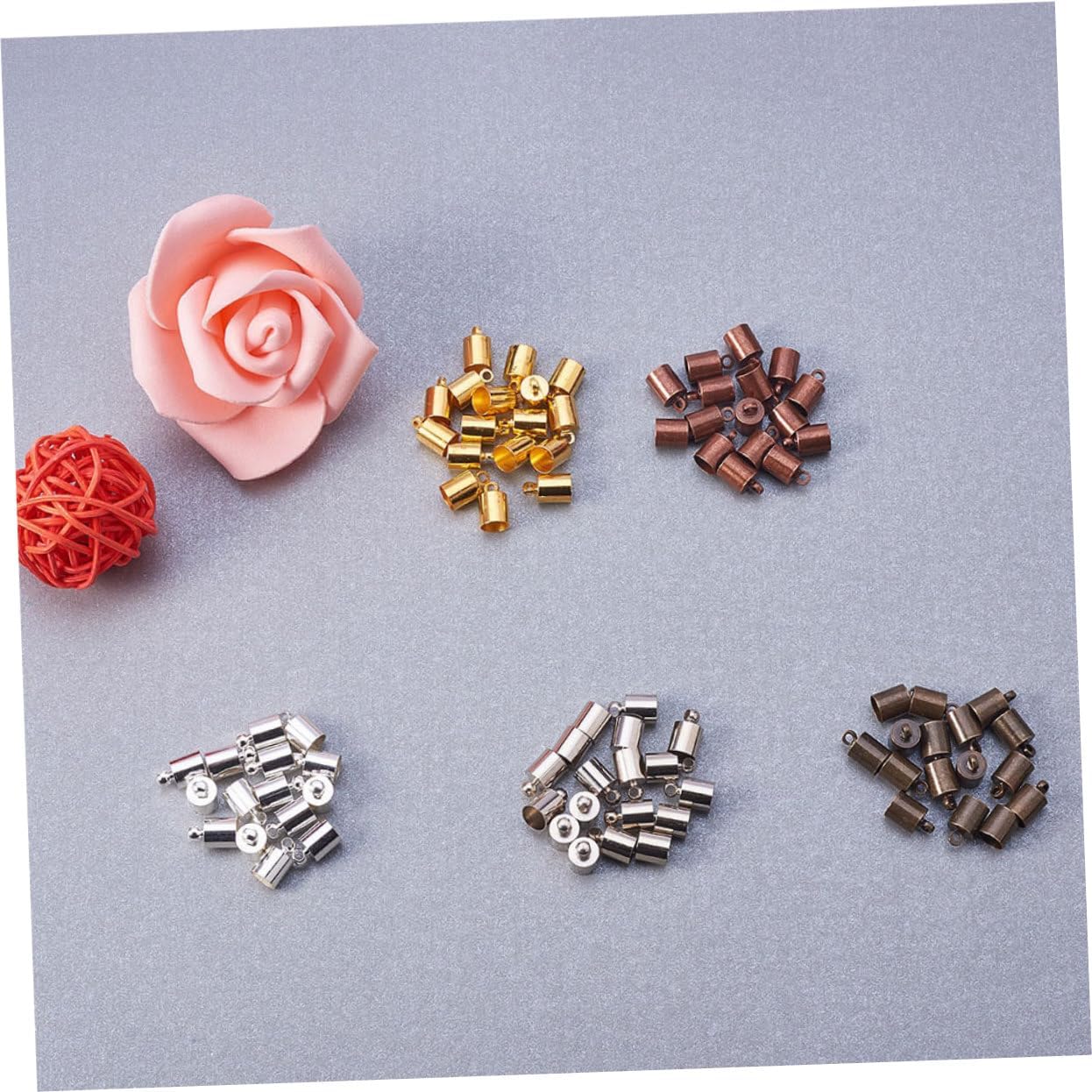 Uonlytech 300Pcs Brass Cord End Caps for DIY Jewelry Making Handmade Jewelry Parts Compatible with Leather for Necklaces Bracelets and Tassels