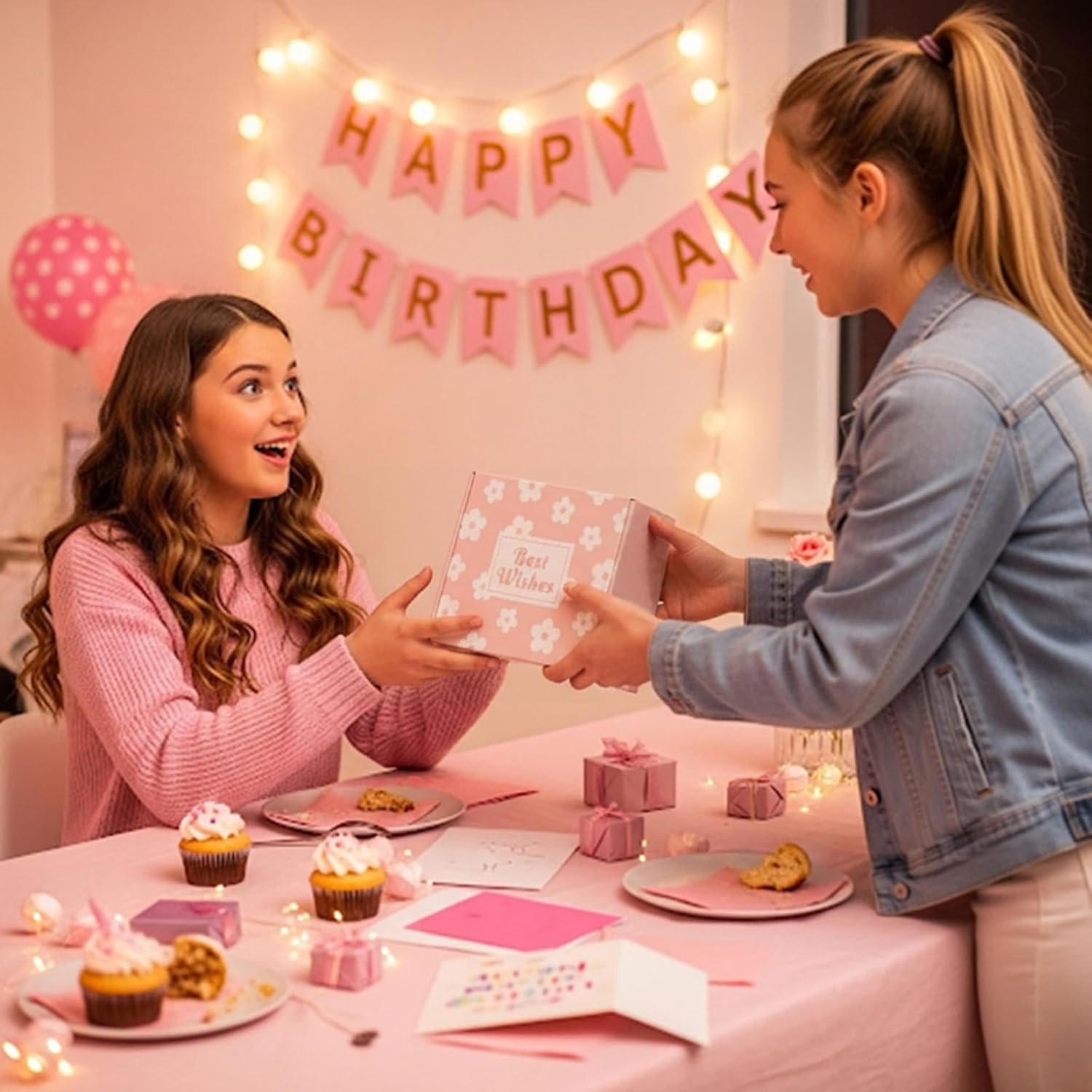 Birthday Gifts for Teen Girls, Cute All Pink Birthday Gift Box for Her, Daughter, Sister, Friend, Coworker - Image 8