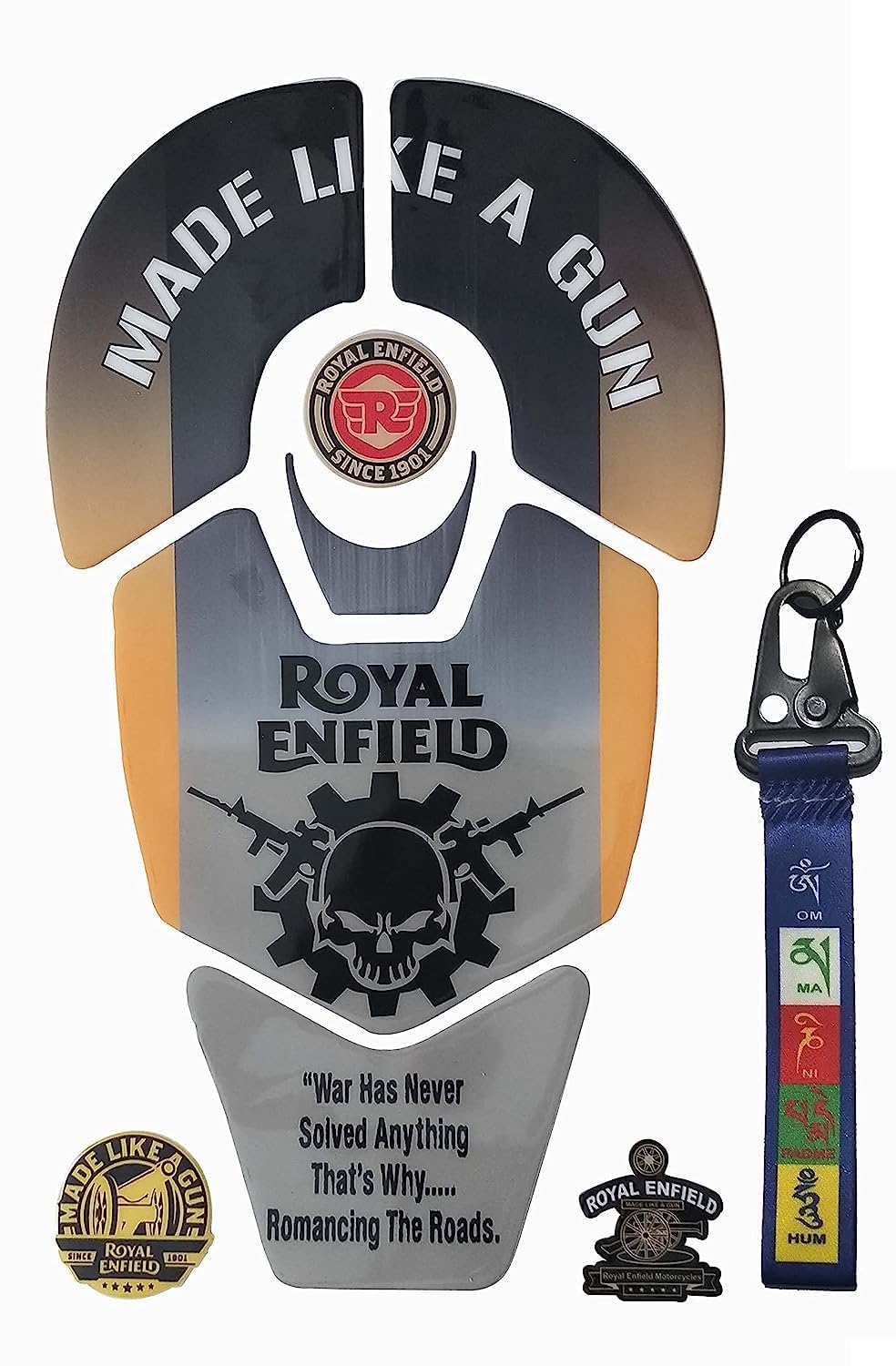 Bullet Bike Tank Pad Protector Sticker 3D Emboss Tool Box +Keyring Cover Compatible with Classic 350, Standard, Electra Waterproof-image-13