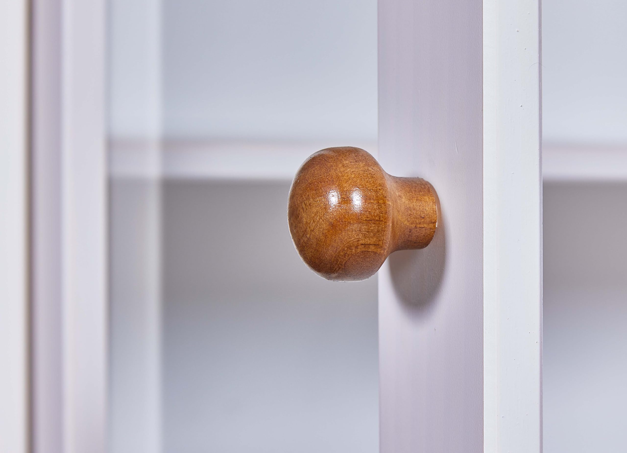 Inter Link – Vitrinenschrank – Buffet-Schrank - Geschirrschrank - Esszimmerschrank - Landhausstil – Vitrine - Kiefer - Massivholz FSC – 2 Türen – 3 Schubladen – 90 x 190 x 38 cm -Westerland 10 – Weiß
