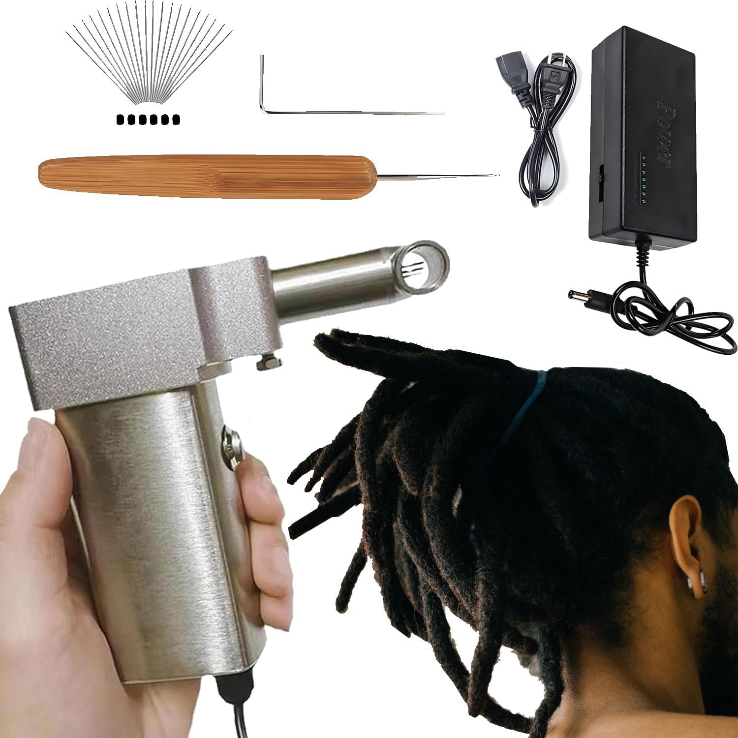 Instant Dreadlock Machine for Locs, Electric Handheld Portable Dreadlock Maker, Automatic Dreadlock Machine for Beginners and Professionals Alike 0.24in