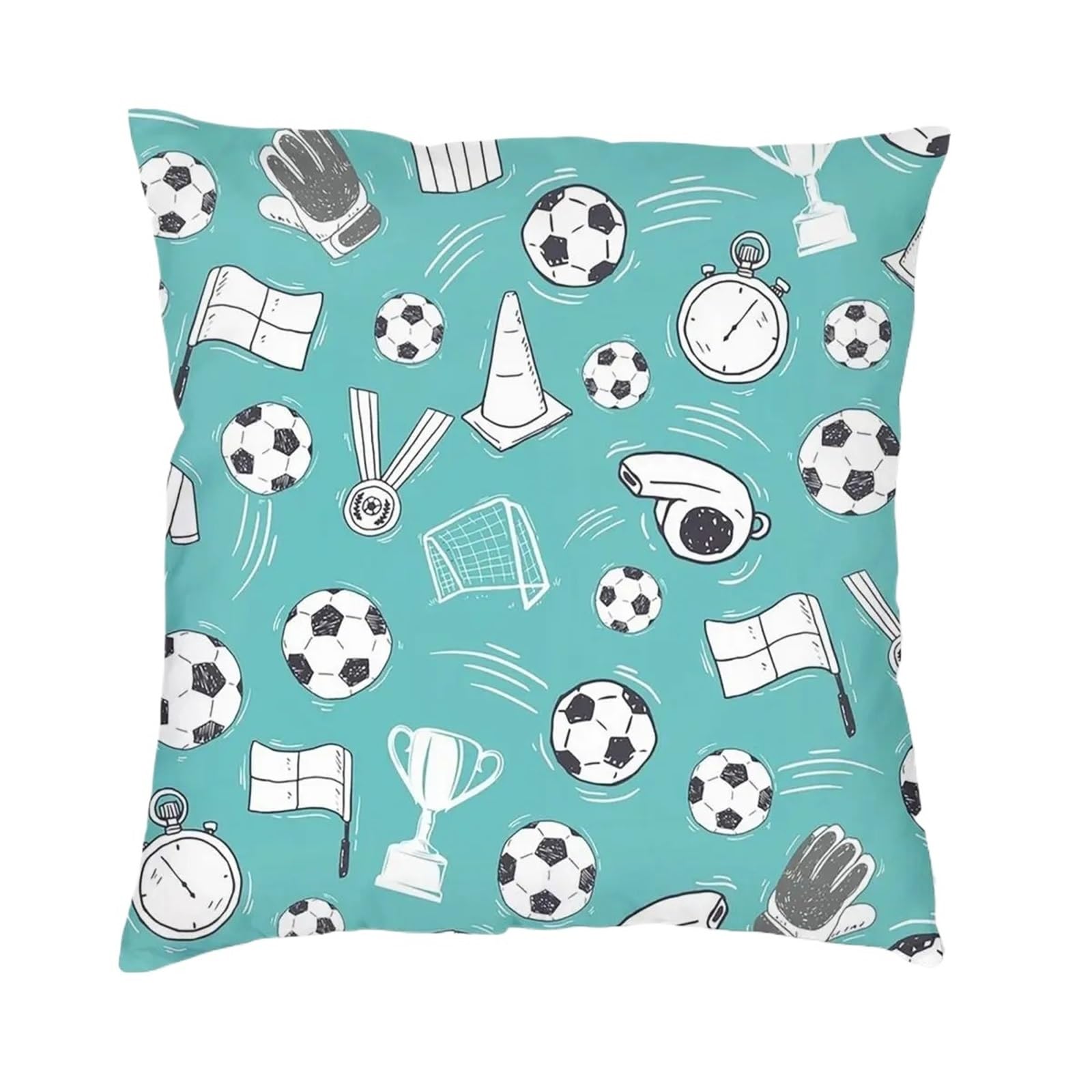 GIYXHU Football Pattern Square Pillow Cushion Decor Comfort Throw For Home Bedroom for Sofa(Color2)