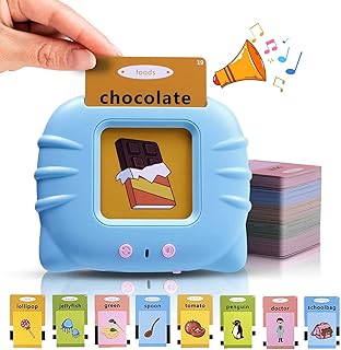 Talking Flash Cards for Children, 112 Cards and 224 Sight Words, Speech Therapy and Travel Toys for Kids, Autism Reading Machine, Preschool Educational Montessori Toys, Learning Animals Shape Color