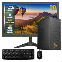 Wolf System Computador Completo Intel Core i3, 8GB/16GB RAM, SSD 120GB/240GB/480GB, Monitor LED 20 Polegadas, Windows 10, Teclado e Mouse, Para Home Office (120, GB, 8, GB)