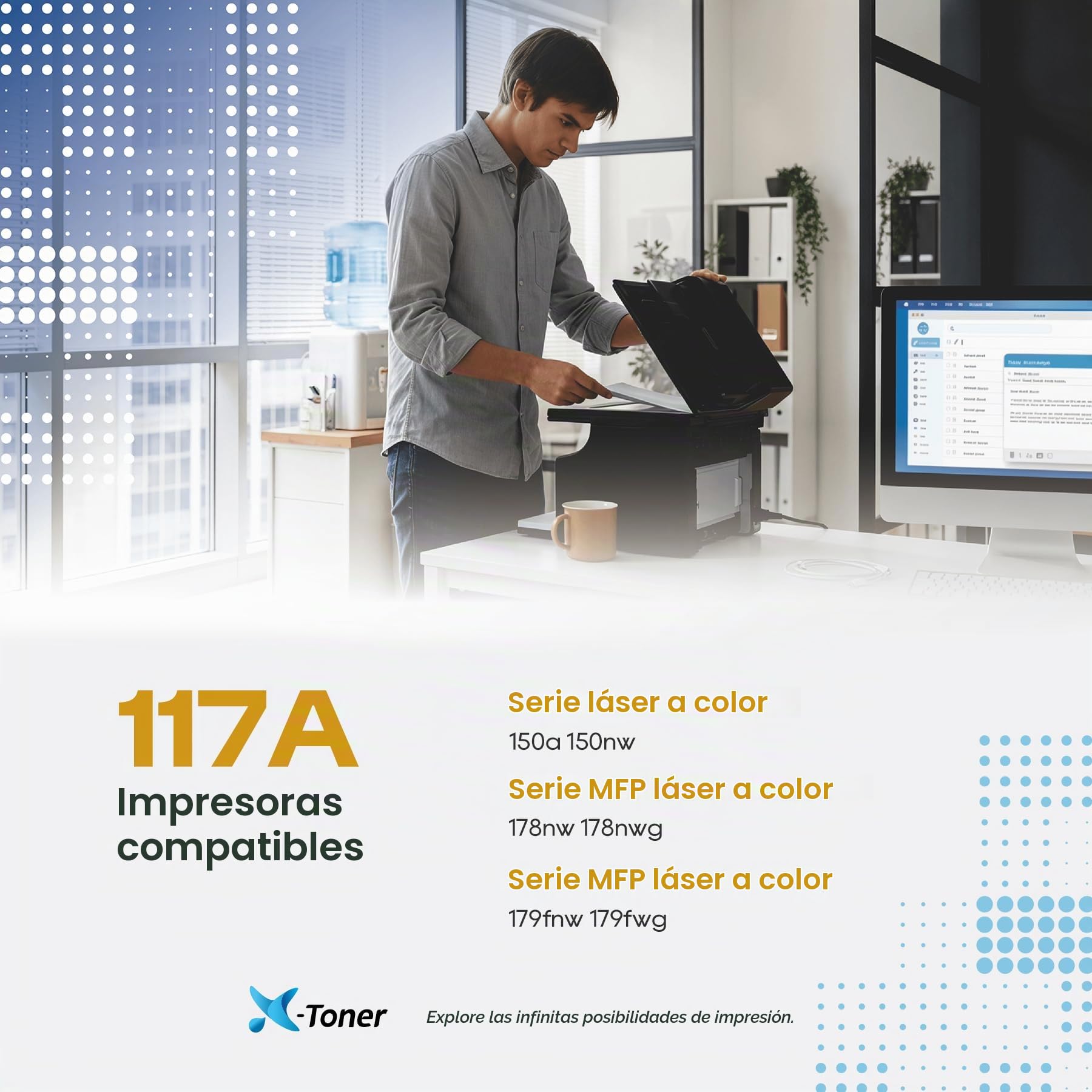 X-Toner 117A W2070A Toner Compatible con HP 117A Cartucho de Tóner para HP Color Laser 178nw 179fnw 178nwg 179fwg 150a 150nw 150w W2070A W2071A W2072A W2073A(Paquete de 4)