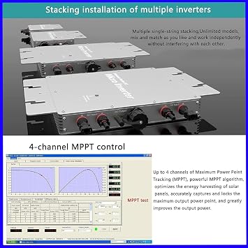 Micro Inverter 1600w Solar Grid Tie Inverter Inverter Ip65 Waterproof - Solar Inverter with WiFi App for 2 Solar Modules for Balcony Power Plant, Inverter Balcony Power Plant