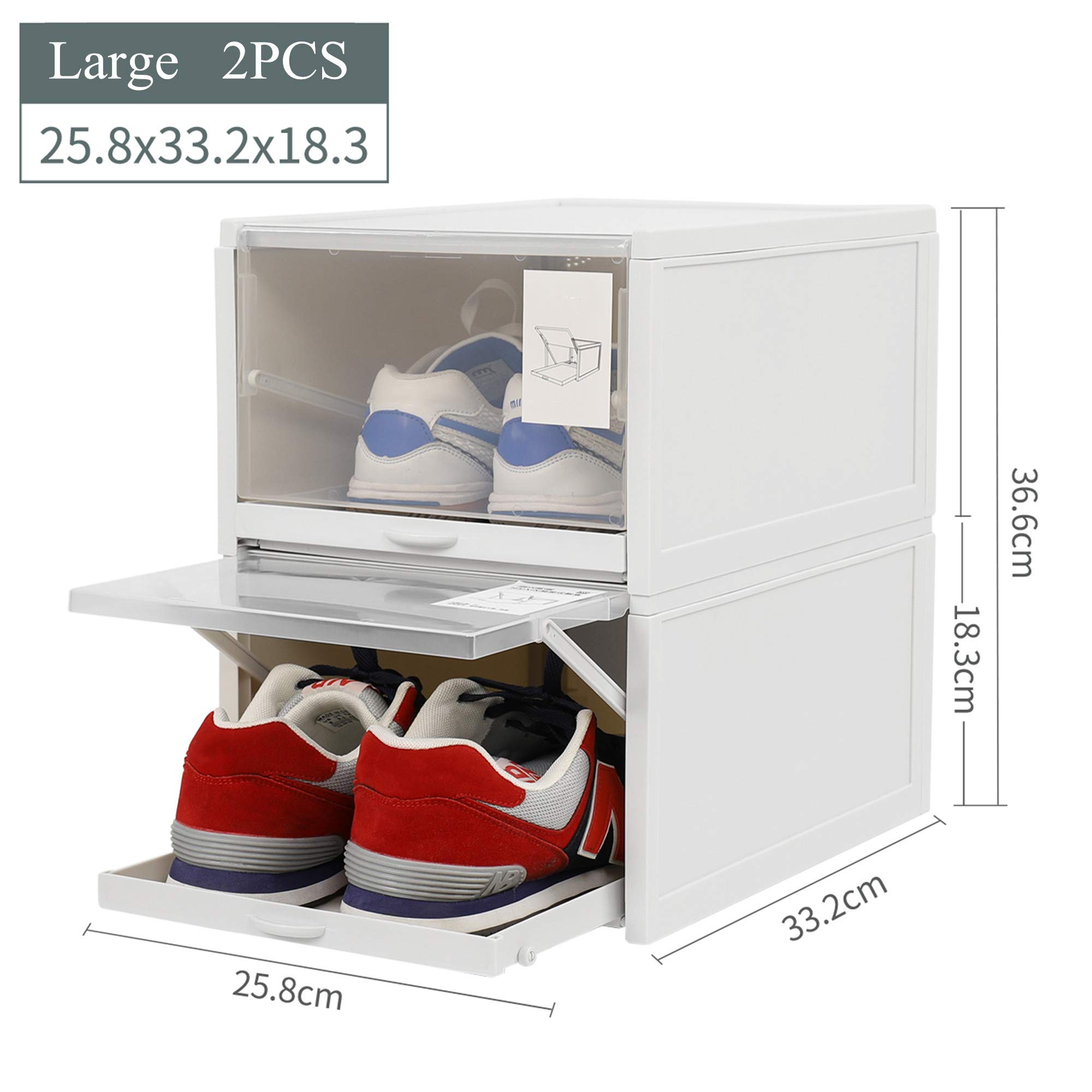 Genérico Organizador de Almacenamiento de Zapatos apilable con cajón extraíble, Zapatero Modular para Ahorrar Espacio y Vitrina Transparente